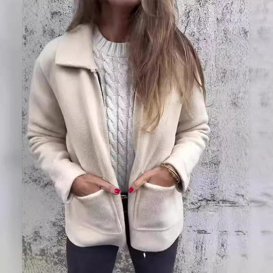 Manteau mi-long avec col polo