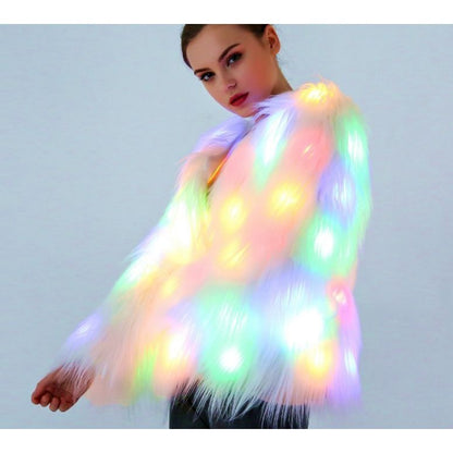 Veste en fourrure LED pour festival