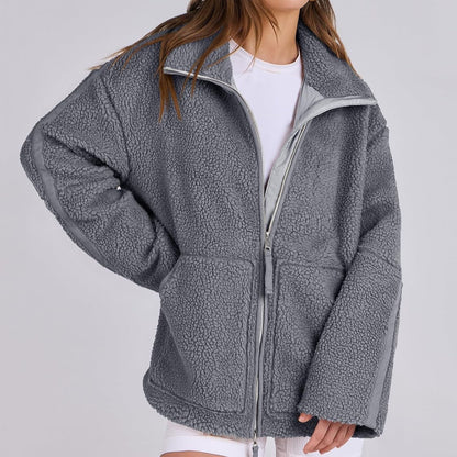 manteau zippé à col revers