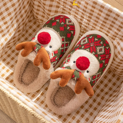 Chaussons en Peluche de Noël Elk