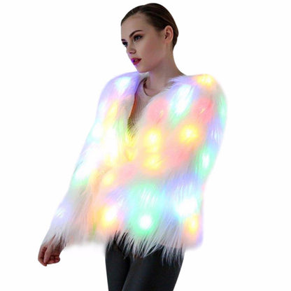 Veste en fourrure LED pour festival