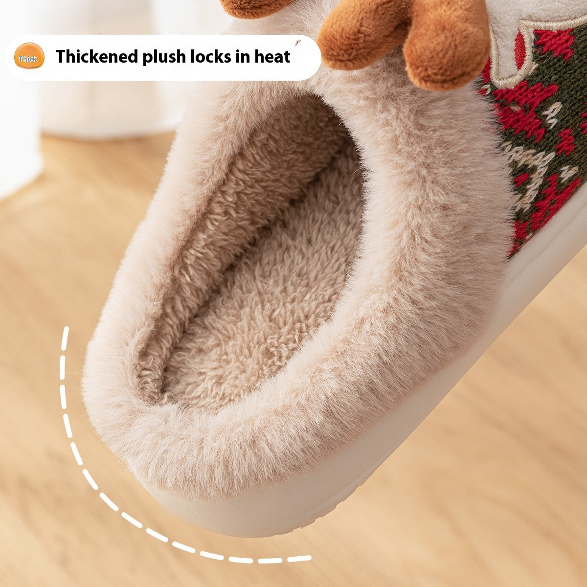 Chaussons en Peluche de Noël Elk