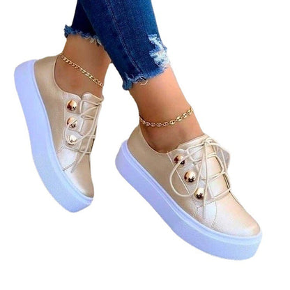 Dentelle-up Appartements Sneakers Femmes Rivet Casual Chaussures