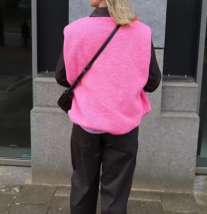 Gilet Ample à Boutonnage Simple pour Femmes