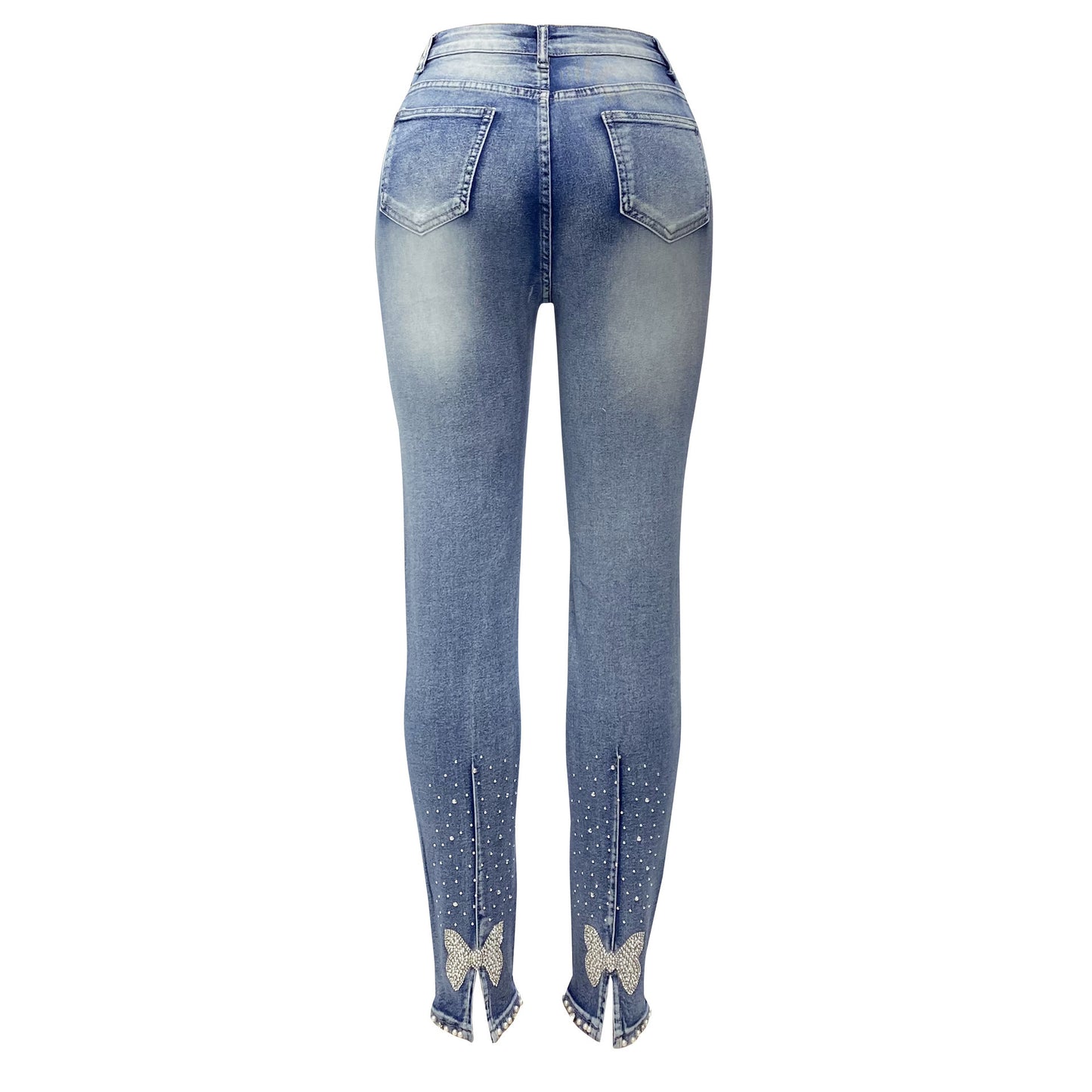 Jeans Effilés Taille Haute